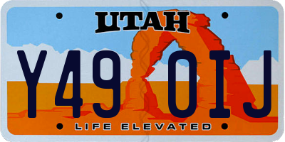 UT license plate Y490IJ
