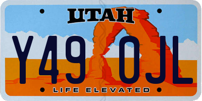 UT license plate Y490JL