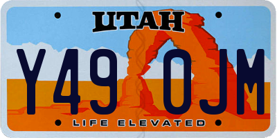 UT license plate Y490JM