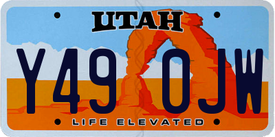 UT license plate Y490JW