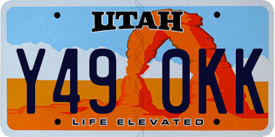 UT license plate Y490KK