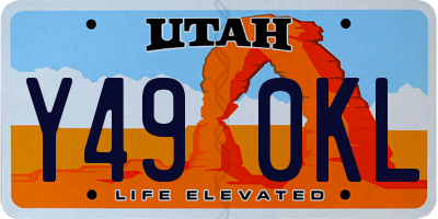 UT license plate Y490KL