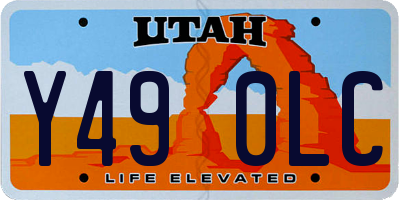 UT license plate Y490LC