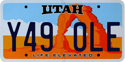 UT license plate Y490LE