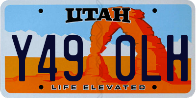 UT license plate Y490LH