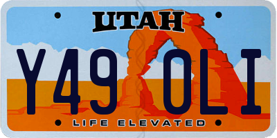 UT license plate Y490LI
