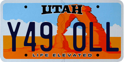 UT license plate Y490LL