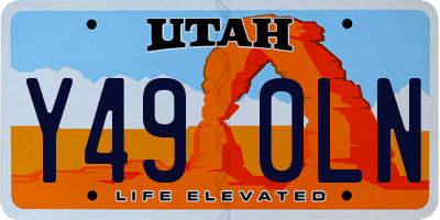 UT license plate Y490LN