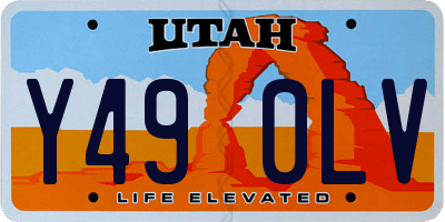 UT license plate Y490LV