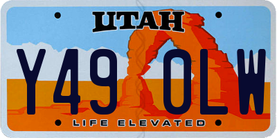 UT license plate Y490LW