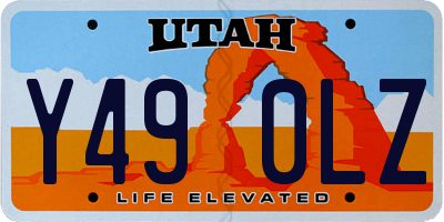 UT license plate Y490LZ