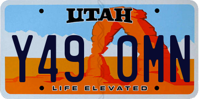 UT license plate Y490MN