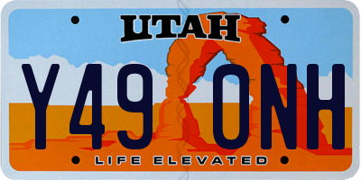 UT license plate Y490NH