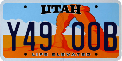 UT license plate Y490OB