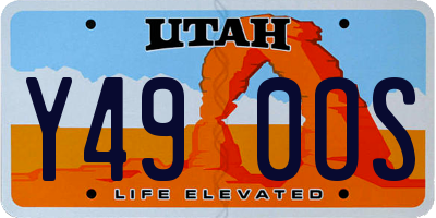 UT license plate Y490OS