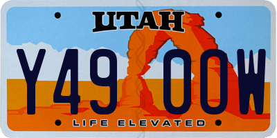 UT license plate Y490OW