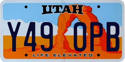 UT license plate Y490PB
