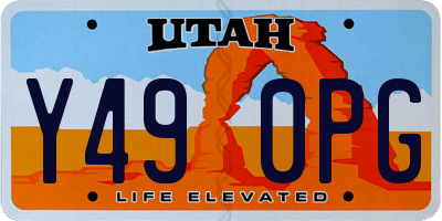 UT license plate Y490PG