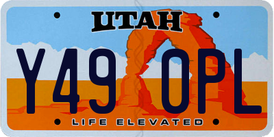 UT license plate Y490PL