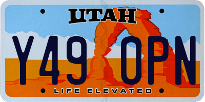 UT license plate Y490PN