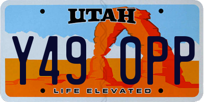 UT license plate Y490PP