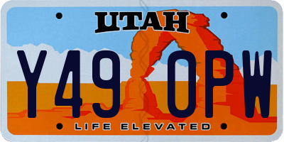 UT license plate Y490PW