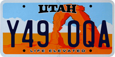 UT license plate Y490QA