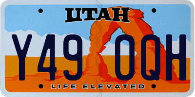 UT license plate Y490QH