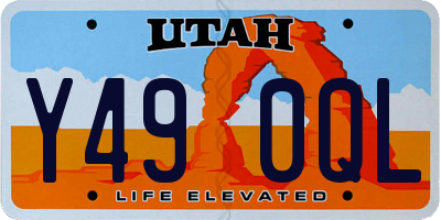 UT license plate Y490QL
