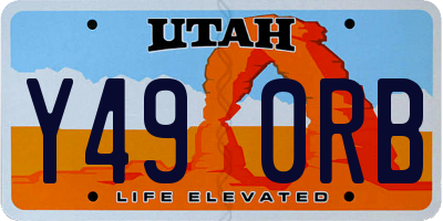 UT license plate Y490RB