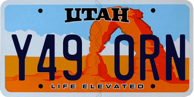 UT license plate Y490RN