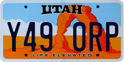 UT license plate Y490RP