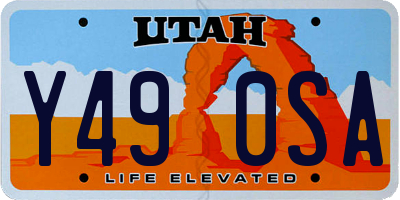 UT license plate Y490SA