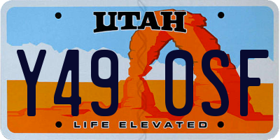 UT license plate Y490SF