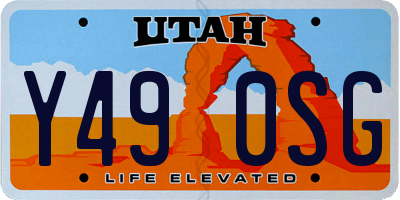 UT license plate Y490SG