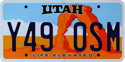 UT license plate Y490SM