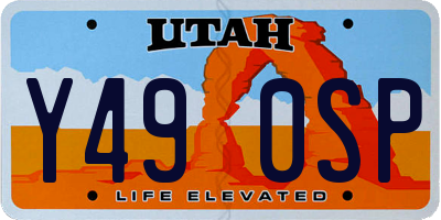UT license plate Y490SP
