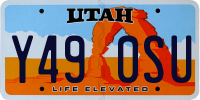 UT license plate Y490SU