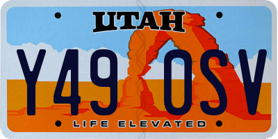UT license plate Y490SV