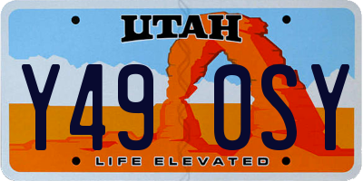 UT license plate Y490SY