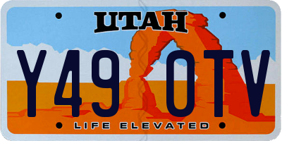 UT license plate Y490TV