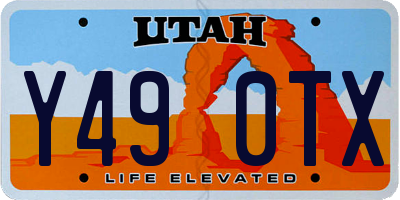 UT license plate Y490TX