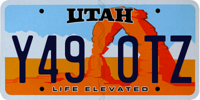 UT license plate Y490TZ