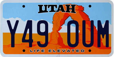 UT license plate Y490UM
