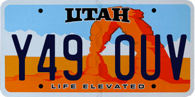 UT license plate Y490UV