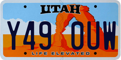 UT license plate Y490UW