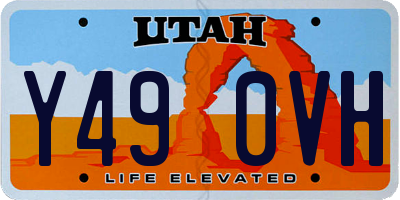 UT license plate Y490VH