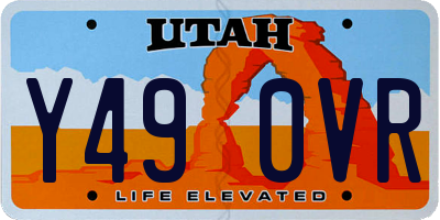 UT license plate Y490VR