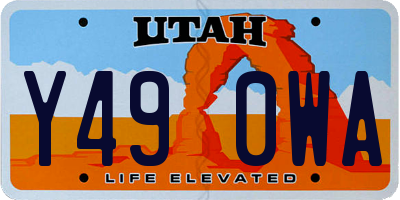 UT license plate Y490WA