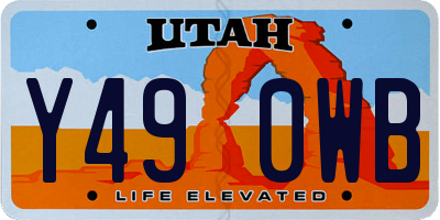 UT license plate Y490WB
